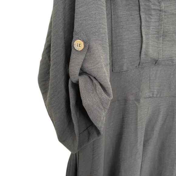 Black Tamara H Women's Shirt Style Button Up Dress - Picture 7 of 11